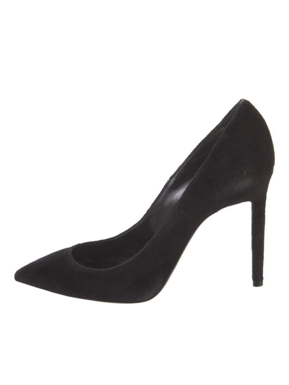 SAINT LAURENT Black Suede Pointed-Toe Stiletto Pump